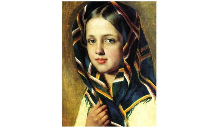 Aleksei Venetsianov romantisme russe portrait La jeune fille au fichu